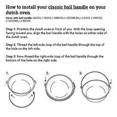 12 Inch Cast Iron Camp Dutch Oven Bail Handle