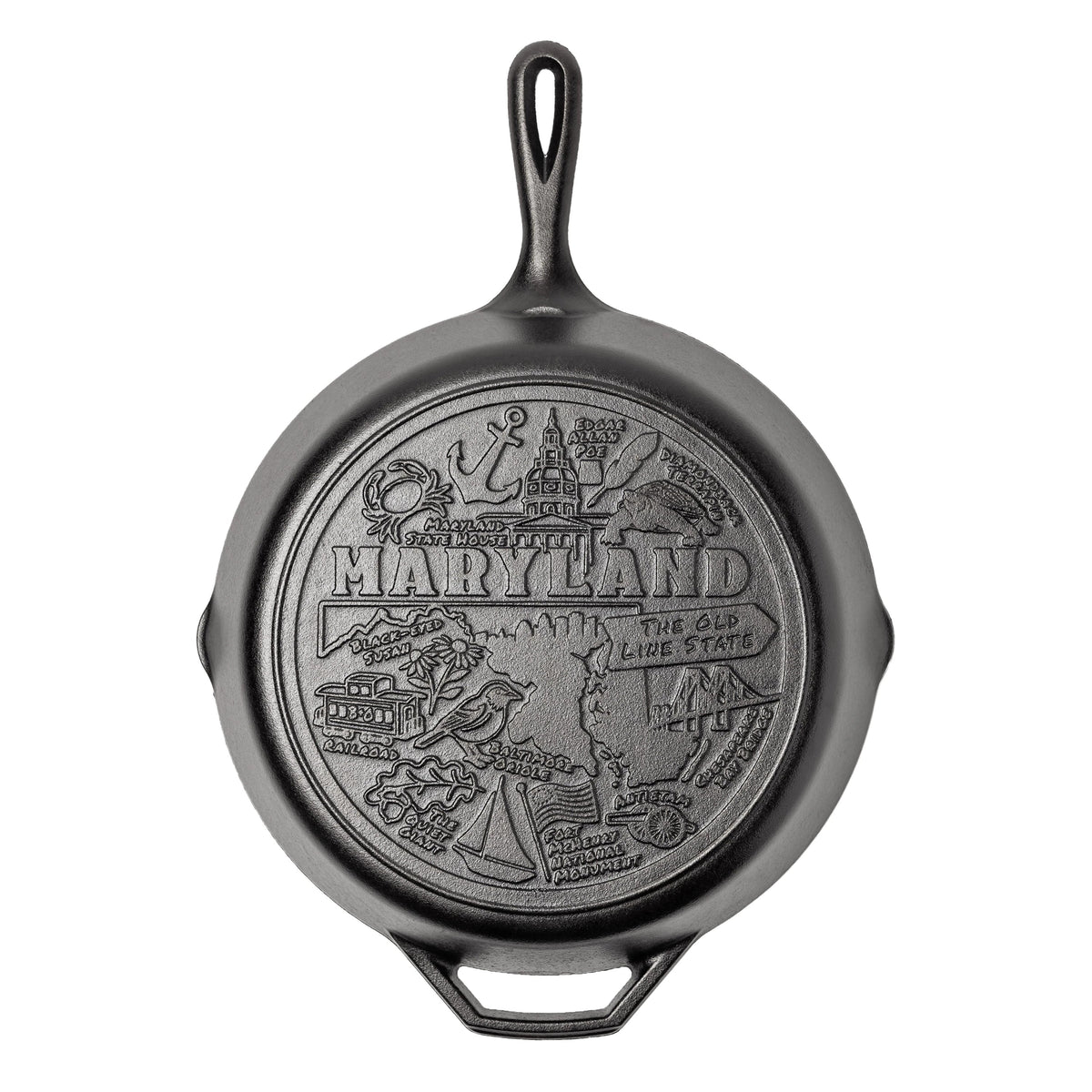American Road Trip: 12 Inch Seasoned Cast Iron Skillet, Maryland